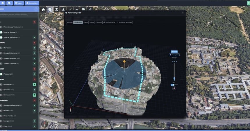 Panoramique 3D autour d'un prospect